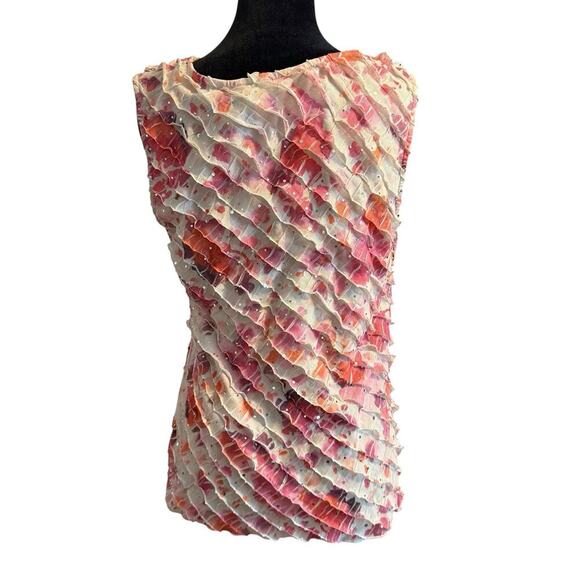 Christopher & Banks Sleeveless Textured Tops Bundle Size M Multicolor Watercolor - Picture 3 of 8